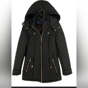 NWOT Tommy Hilfiger Quilted Black Coat Size XL